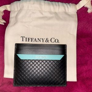 Tiffany & Co. Tiffany T Square Card Case in Black Leather
